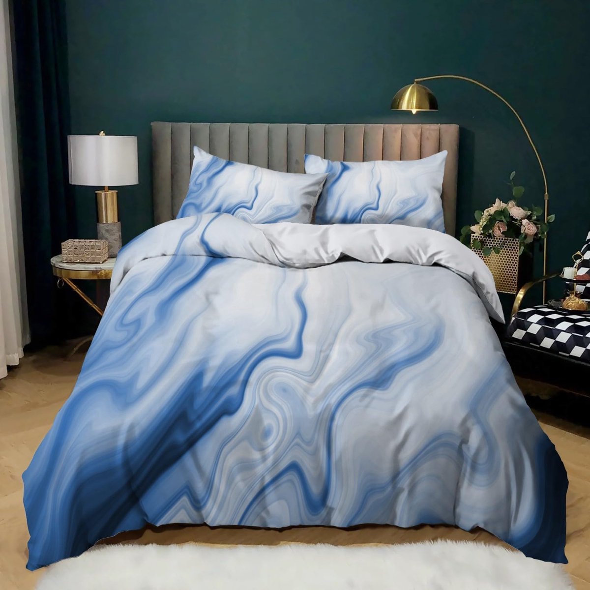 JGS ® Beddengoed Set van Zachte Microvezel met Moderne 3D Patronen en Rits Sluiting