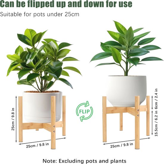 Plantenstandaard Hout Met Wielen 3 Tier Plant Shelf Binnen Buiten Rolling Plant Bloempotten Houder Plank Voor Tuin, Woonkamer, Hoek (Color : /Brown