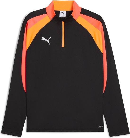 Foto: Puma individualliga 1 4 zip top heren sportshirt puma black heat fire