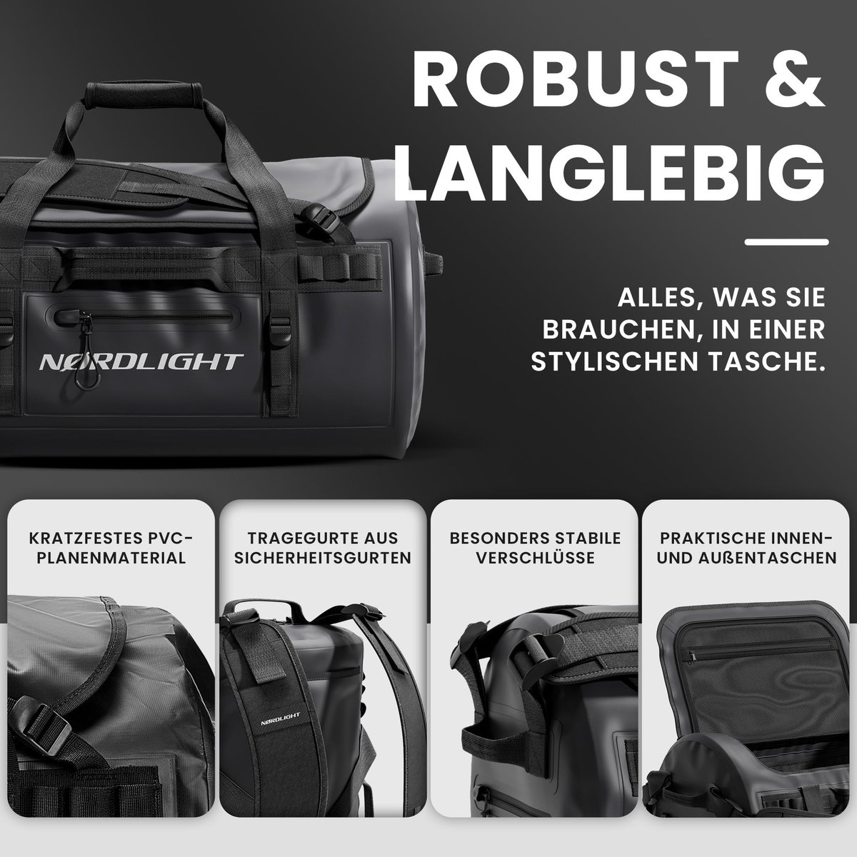 Sac De Voyage Imperméable 60L Duffle Bag - Convertible En Sac à Dos, Poches Multiples, Idéal Sport Et Randonnée