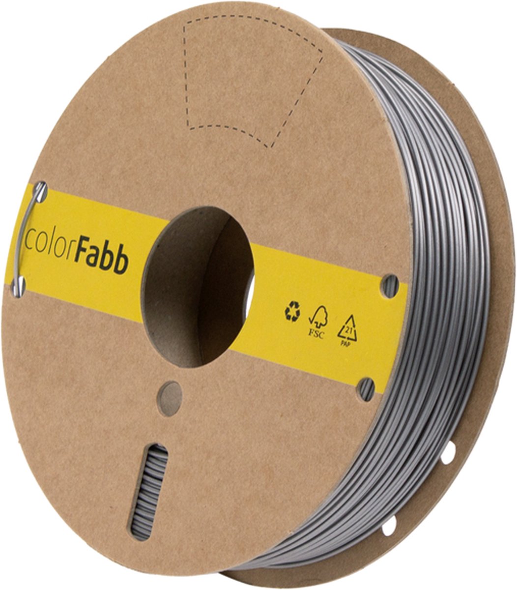 colorFabb Lw-pla Grijs Zilver 3D-printerfilament - 1,75 mm - 2200 g - Lichtgewicht materiaal - Ideaal voor RC-vliegtuigen - Matte afwerking