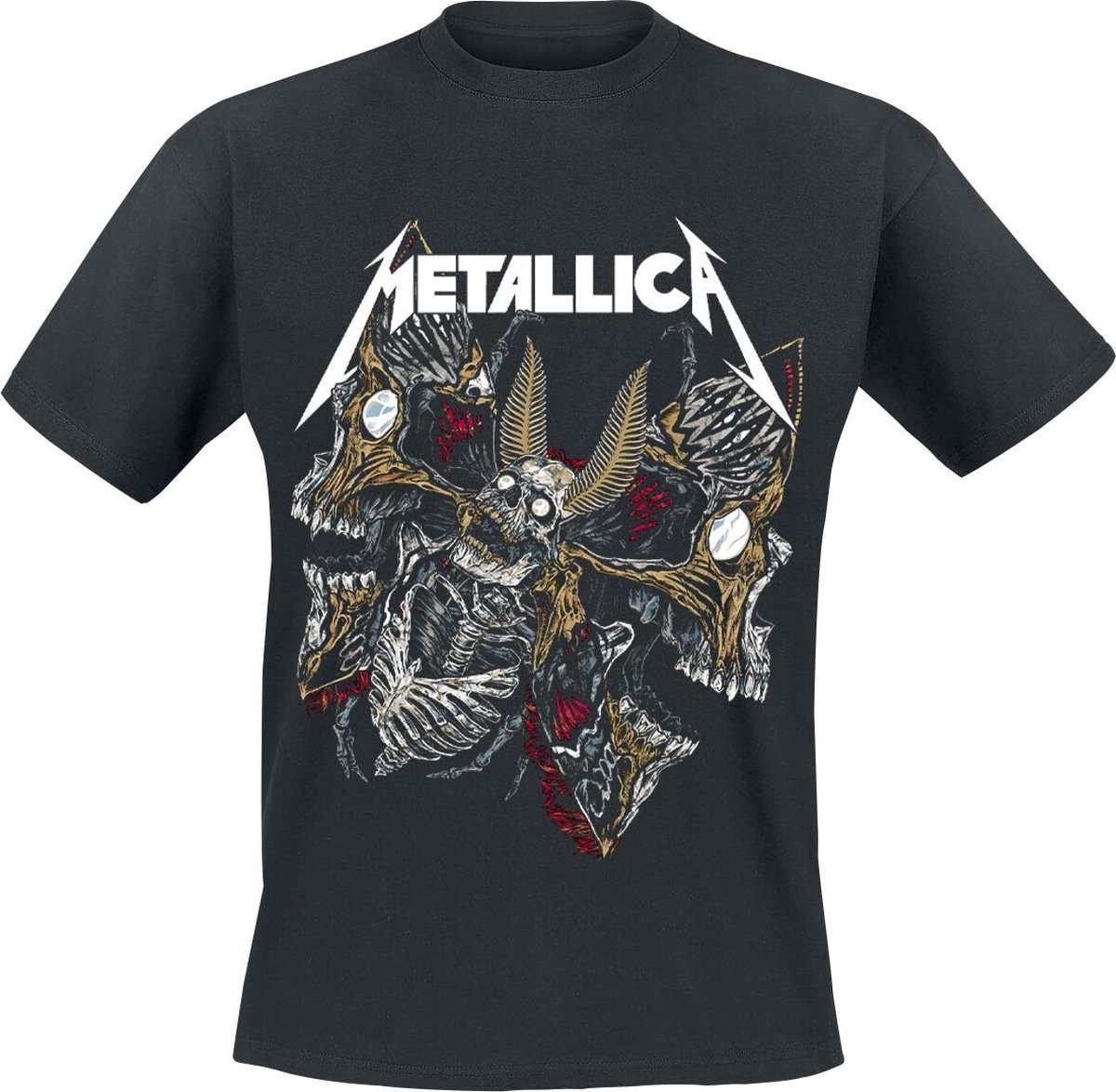 Metallica - Skull Moth Heren T-shirt - 2XL - Zwart