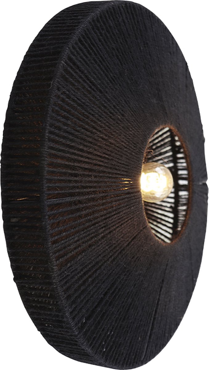 Olucia - SANNY - Wandlamp - Zwart - Vorm: Rond
