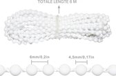 Ketting Vervangingsketting Rolgordijn - 2 stuks Kettingverbinders - 6 Meter Wit - Parelketting - Reserveonderdeel - Verticaal 45 mm - Eindeloze Ketting Rolgordijn
