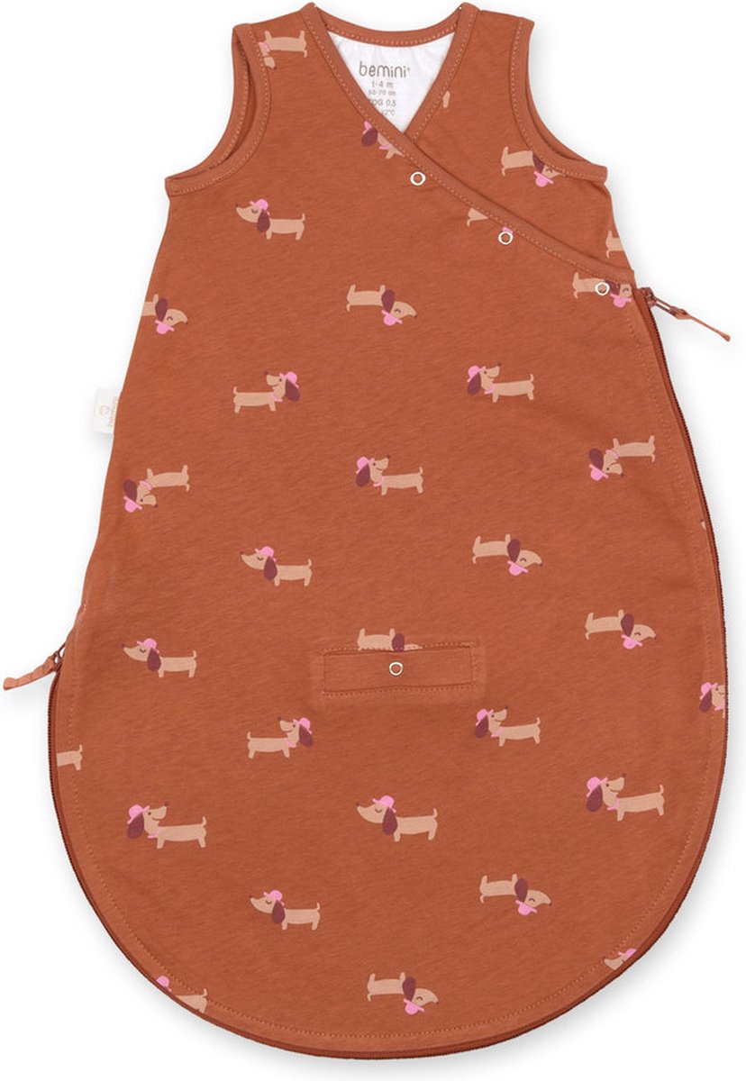 BEMINI Babyslaapzak - MAGIC BAG 1-4m - TOG 0.5 - Zomerjersey - Wouff noisette