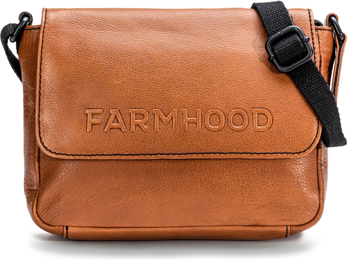 Farmhood Schoudertas Memphis Crossbody Bag Cognac Lichtbruin