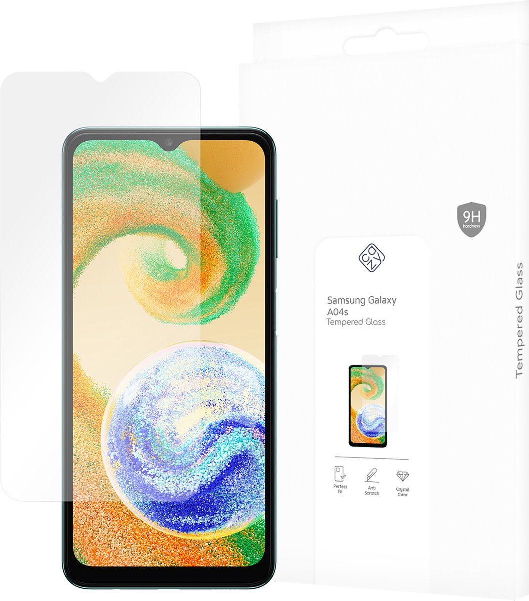 Cazy screenprotector geschikt voor Samsung Galaxy A04s - Screenprotector Gehard Glas