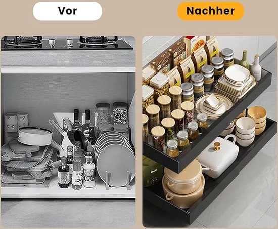 Telescopische Lade, Uittrekbare Keukenkast, Organizer Voor Keukenkasten Lade Organizer Geen Boren En Spijkers Nodig Keukenlade 590728520