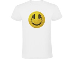 Koptelefoon Smile Heren T-shirt - play - music - dj - radio - geluid - sound - festival - disco - discotheek - shirt