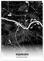 Nijmegen plattegrond - A2 poster - Zwarte stijl