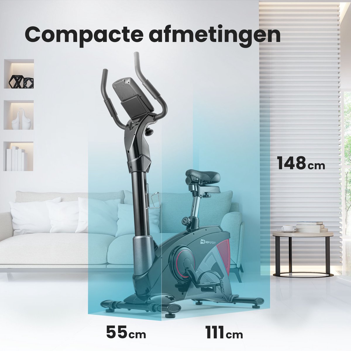 Hop-Sport Hometrainer HS-090H - Ergometer met Bluetooth, - afbeelding 2