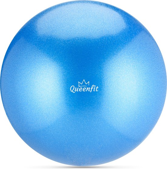 Queenfit oefenbal, 23 cm, glanzend lichtblauw met subtiele glitter.