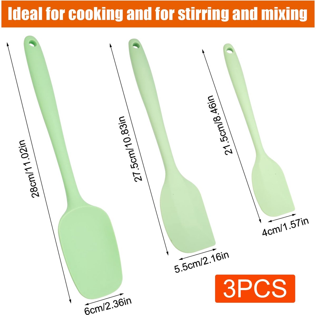 Goodivery ® Set van 3 Keukenaccessoires voor Bakken en Koken met Siliconen Spatels