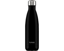 FLASKE Original 750ML RVS Night - Waterfles & Thermosfles - Sportfles - Dubbelwandig Isolerend - 24u Koud & 12u Warm - Lekvrij - Zwart