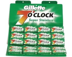 Gillette double edge scheermesjes 7 O'Clock Permasharp Stainless 100 stuks