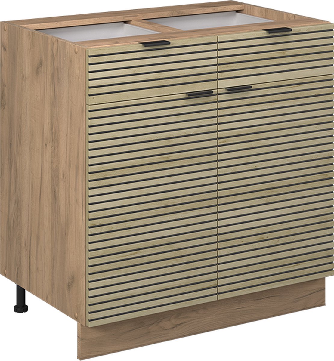 Vicco Fame-Line Onderkasten – 80 cm zonder werkblad Eiken paneel Eiken paneel/Goudkleurig Eiken