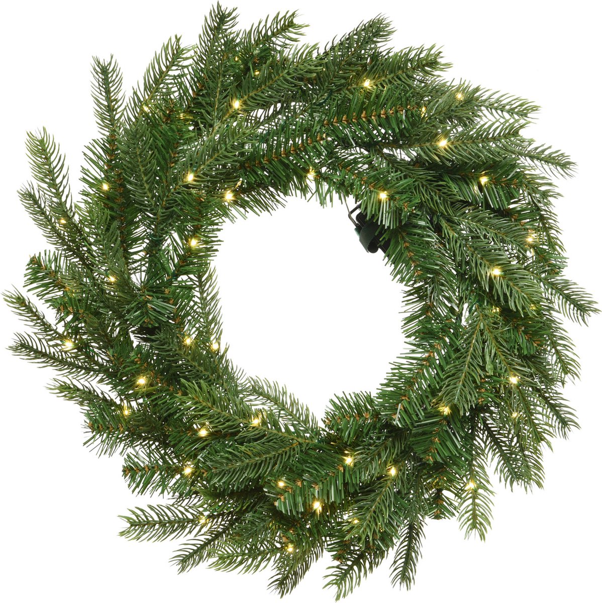 Everlands Krans Grandis - Kerstversiering - Ø50 cm Groen 50 Led onbekend