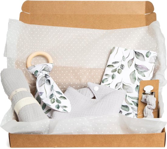 Gobesty 7-in-1 Babycadeauset In Mand - Geboortecadeau Met Dekentje En Rammelaar