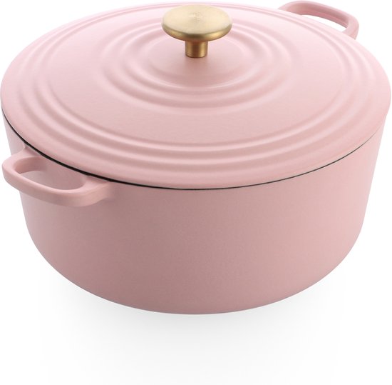 BK Bourgogne braadpan 28cm/6.7L Blush pink - gietijzer - inductie