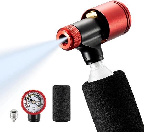 RAVEMEN EP01 Mini elektrische fietspomp, max 120 PSI draagbare elektrische fietsbandenpomp, met drukindicator en automatische stop Stroomindicator compatibel met Presta- en Schrader-ventiel