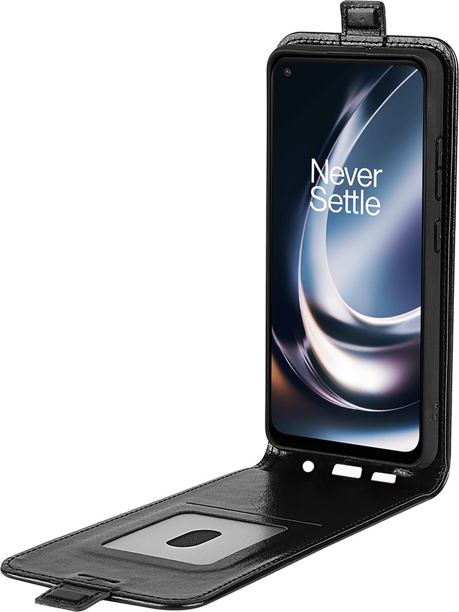 Cazy hoesje geschikt voor OnePlus Nord CE 2 Lite - Flip Case met Pasjeshouder - Zwart