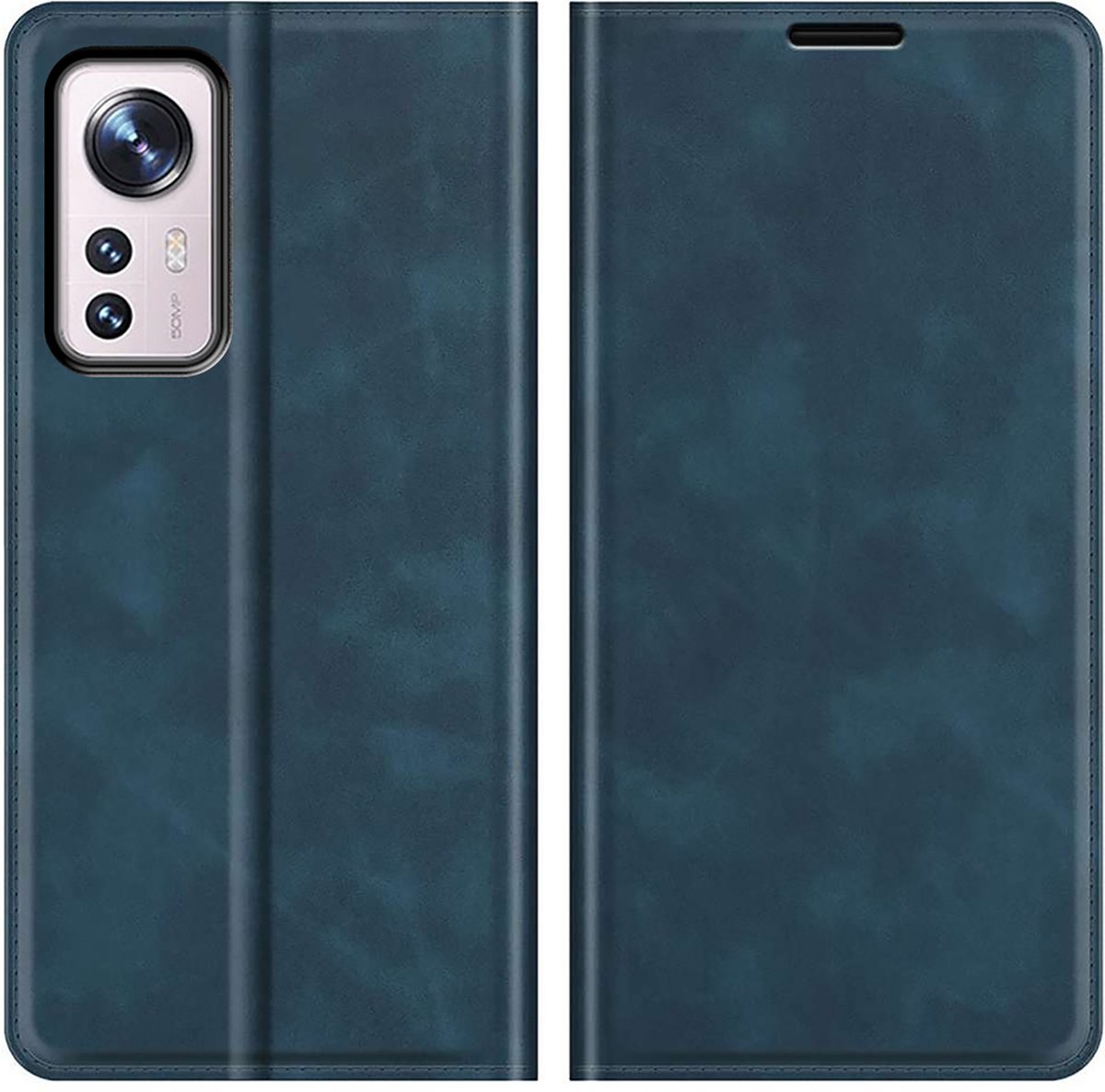 Cazy hoesje geschikt voor Xiaomi 12 Pro - Hoesje met Pasjeshouder - Luxe Book Case - Blauw