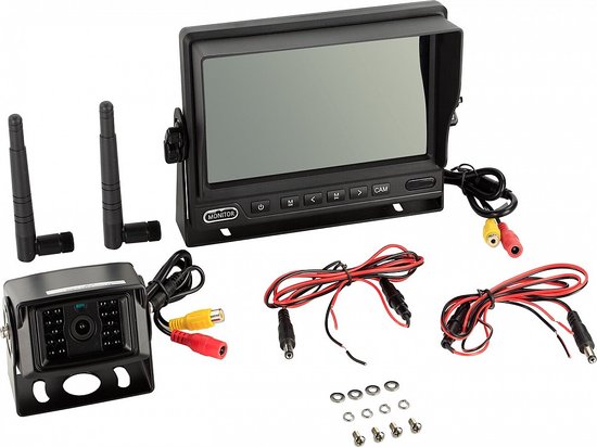 Achteruitrijcamera monitor kit 7" AHD draadloze camera set