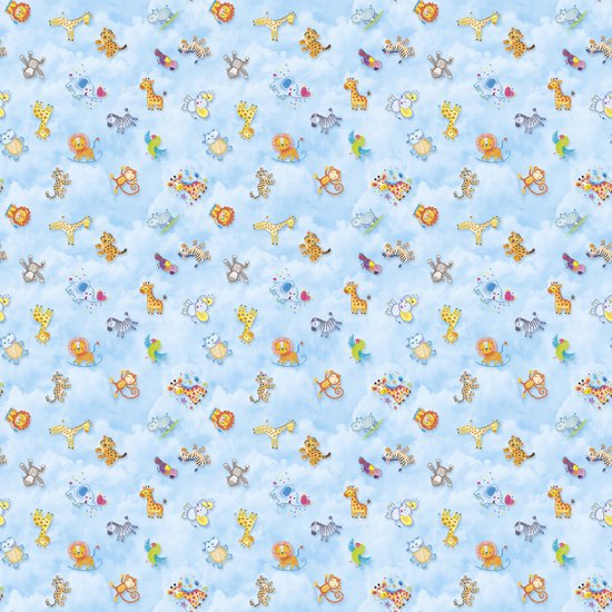 JYG Tapis de jeu en Vinyl ANIMALI 100x100cm - Antiallergique, facilement lavable et durable - Produit belge en Diverse tailles - Imprimé animal mignon pour chambres d'enfants et aires de jeux