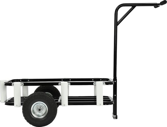 Vostara - Trolley - Strandkar - Strandtrolley - Strandwagen - Beachtrolley - Strandtrolley Met Wielen - Strandtrolley Op Luchtbanden - Outdoor viskar - Strand Kar - Spullen Vervoer - Zwart - Met Handig Handvat - 90KG Maximale Lading van Vostara — afbeelding 3