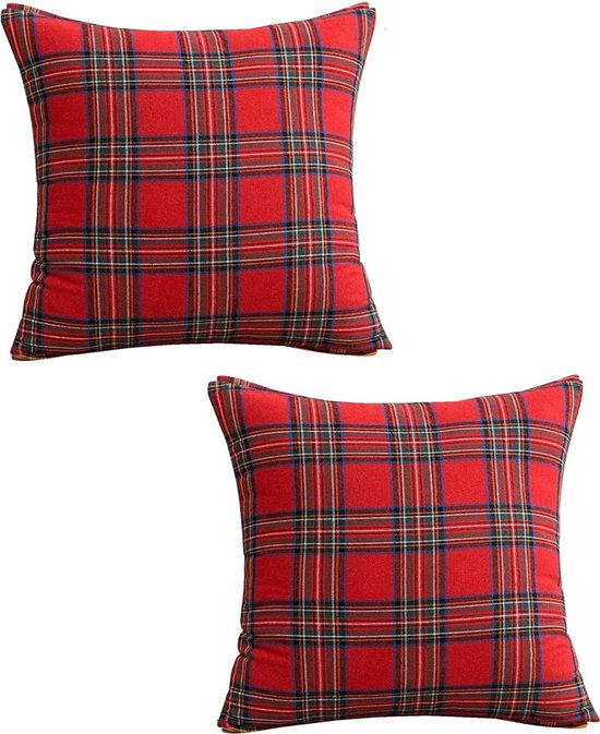 Housses de coussin décoratives de Noël - taie d'oreiller - sans noyau - 45x45cm - 2 pièces - Housse de coussin à Plaid de Noël - Housse de coussin de Noël - Decor de lit, canapé, Home