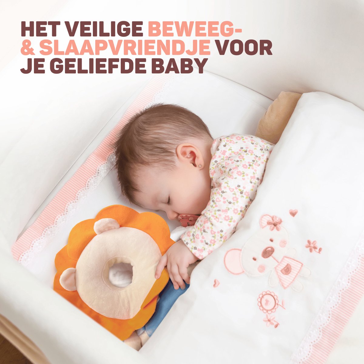 Vulpes Goods® BabyCare Baby Hoofdbeschermer – Leeuwtje - Afbeelding 7