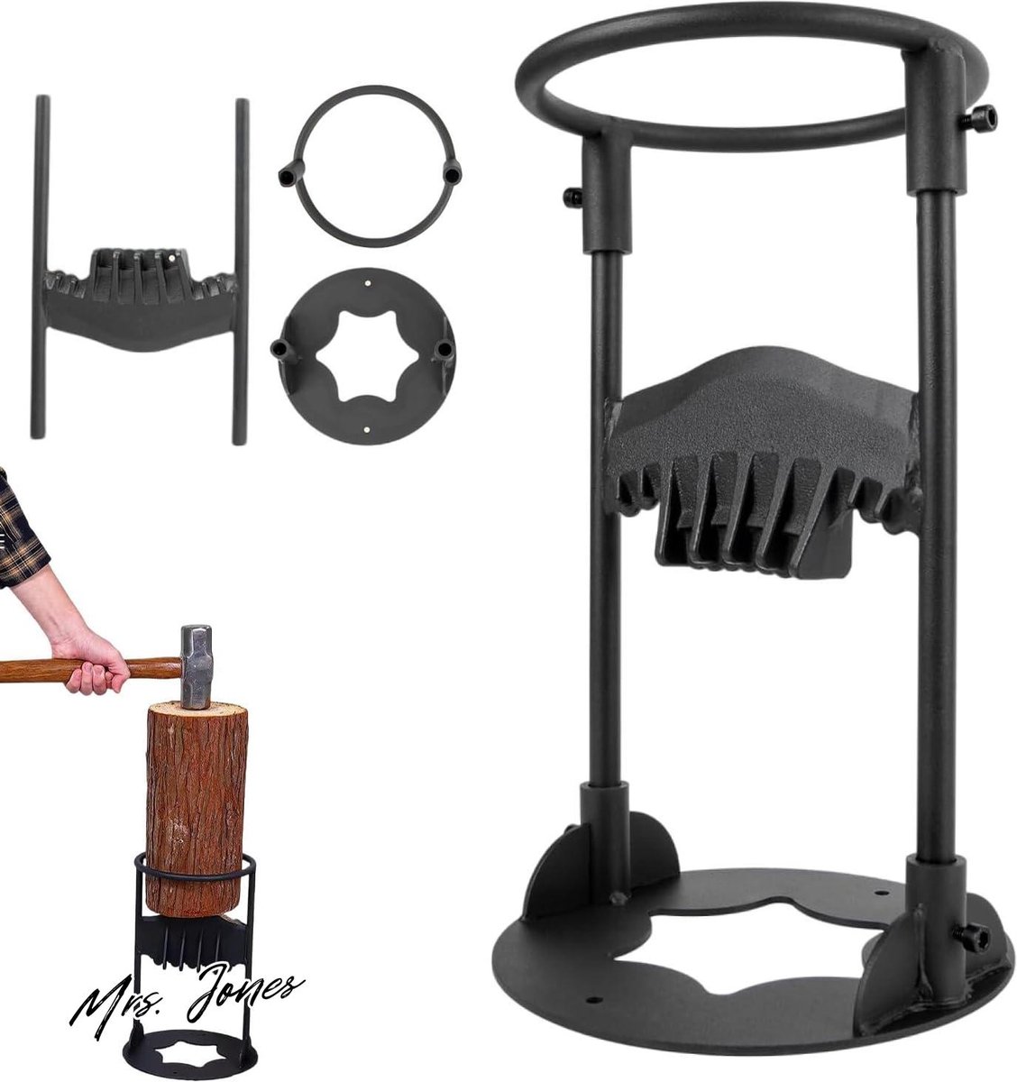 Mrs. Jones Handmatige houtsplijter afneembaar - efficiënte en lichte houtsplijten - ideaal voor hardhout en brandhout - draagbare Kindling cracker voor houtbewerking en aanmaakhout - basis Ø 21 cm .