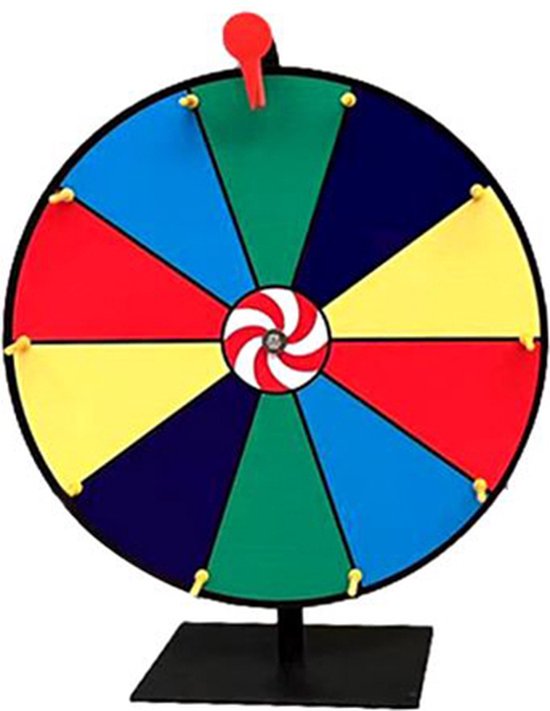 Houten Prijzenwiel – 29 Cm – Met Standaard – Uitwisbaar – Voor Bruiloft, Verloving, Feesten En Evenementen