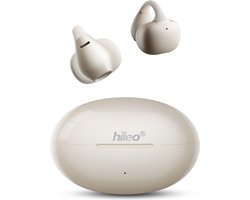 hileo hi86 - Draadloze Oordopjes met Oplaadcase – Beige - Ear clip Air Conduction - Sport - Open-Ear - Bluetooth V5.4 – Draadloze oortjes – Geschikt voor IOS/Android - HD audio