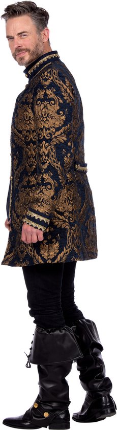 Wilbers & Wilbers - Costume Roi Prins & Adel - Veste de Luxe en brocart Lord Castle Rock Man - Blauw, Or - XXL - Déguisements - Déguisements