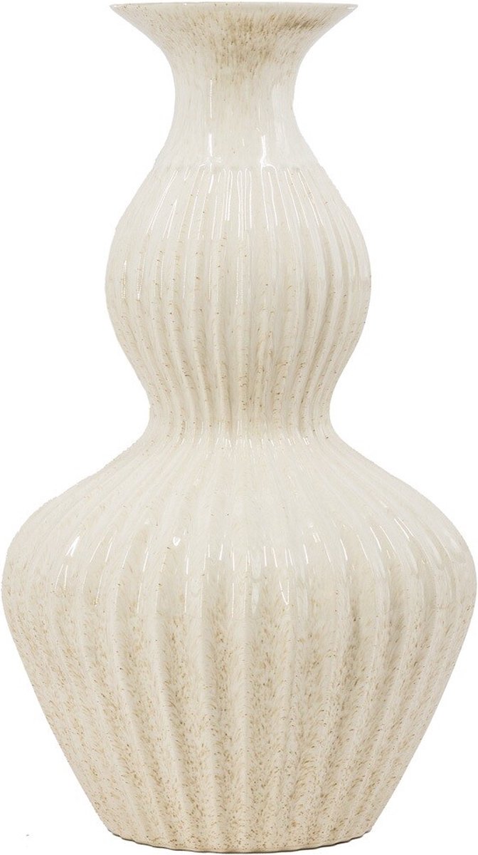 homebound by ky Aardewerk vaas clown beige | bloemenvaas | 20,5x20,5x39cm Off-white