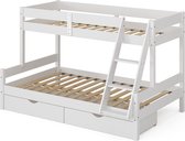 Vitalispa Lit superposé Everest, Wit, 120x200 / 80x200 cm avec tiroirs