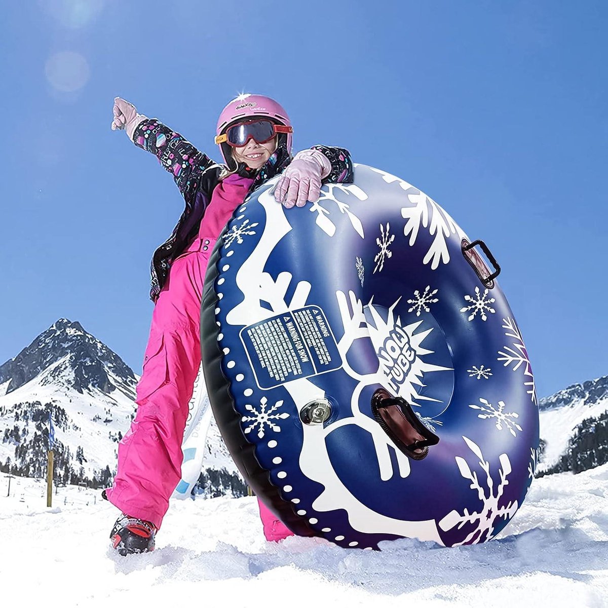 Opblaasbare Slee Voor Volwassenen, Heavy Duty Opblaasbare Sneeuwbuis Met Handgrepen Opblaasbare Slee Voor Volwassenen, Heavy Duty Opblaasbare Sneeuwbuis Met Handgrepen