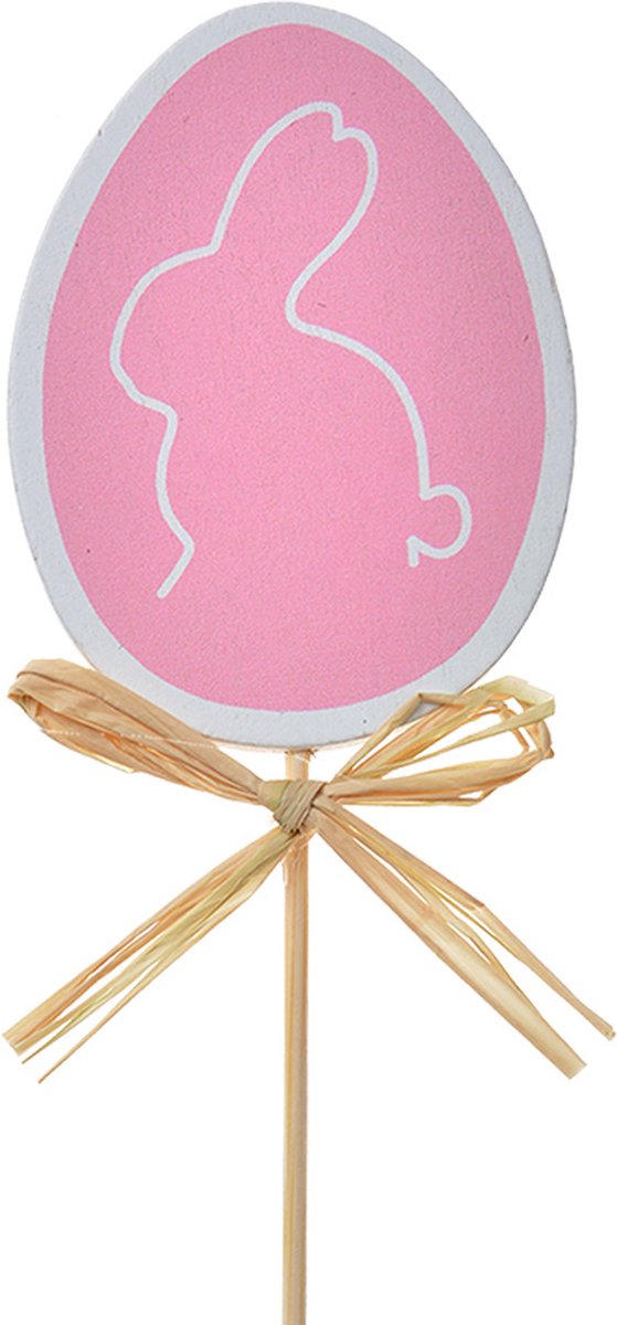 Clayre & Eef Plantensteker Ei 30 cm Roze Hout