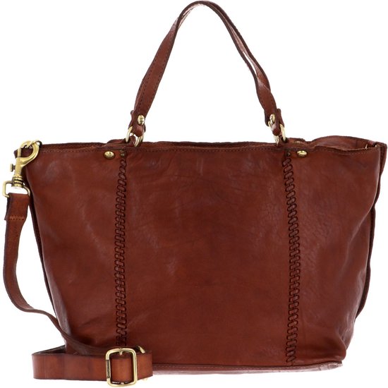 CAMPOMAGGI Leren Handtas Shopper Shopping Bag Cognac Bruine