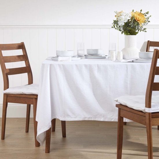 Homescapes Tovagliette (2 PZ.), 100% puro cotone, facile da pulire, lavabile a 60 °c, Bianco