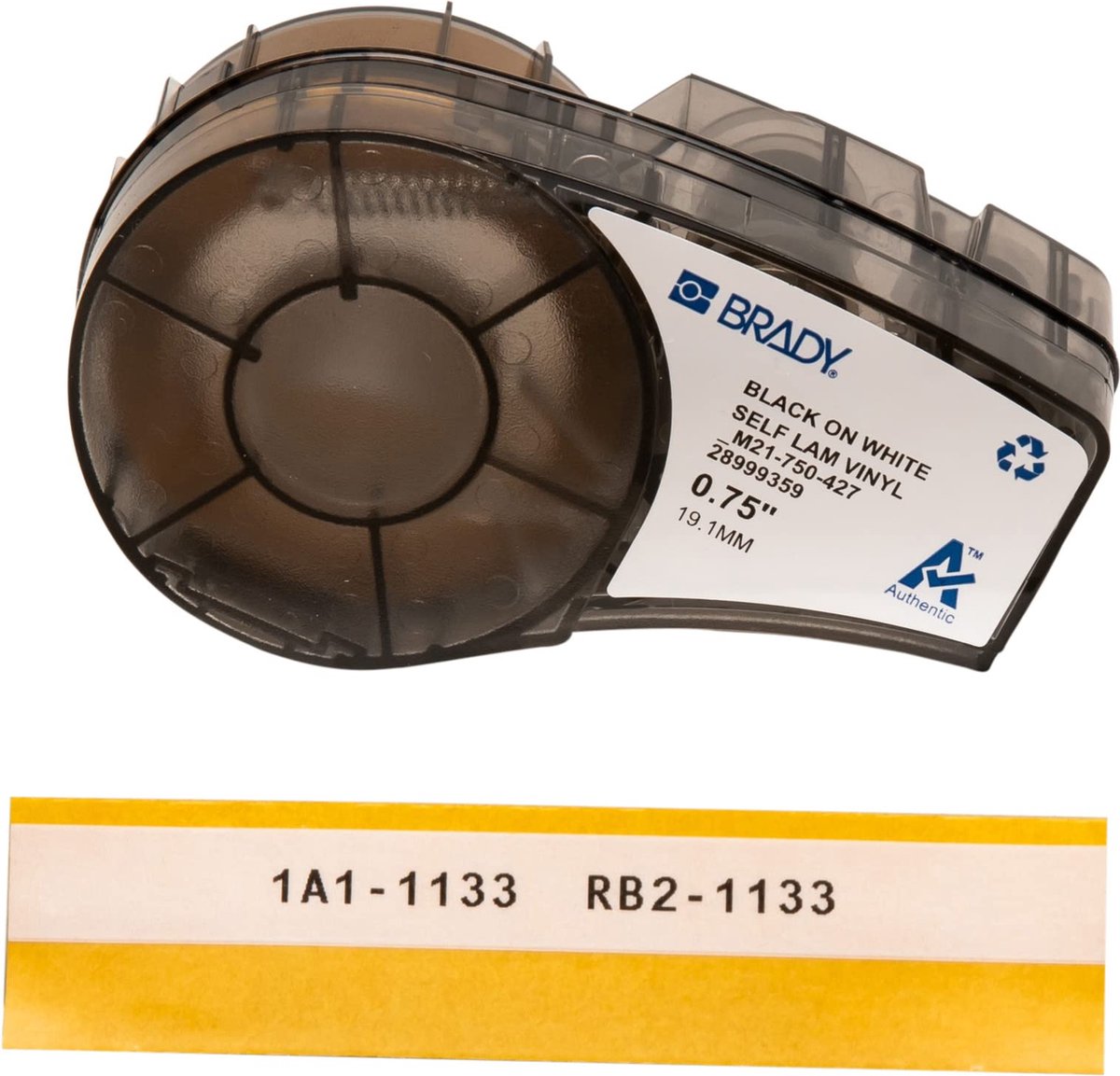 Brady M21-750-427, Doorschijnend, Wit, Zelfklevend printerlabel, Vinyl, Thermo transfer, Acryl, Permanent