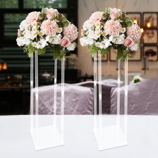 NUPTIO Gouden Vaas Centerpieces voor Tafels: 2 Stuks 80cm Hoge Bloemstandaard Met 2-laags Acryl Paneel Metalen Vloer Geometrische Kolom Vazen voor Bruiloft Centerpiece Verjaardagsfeestje Decoraties NUPTIO Gouden Vaas Centerpieces voor Tafels: 2 Stuks 80cm Hoge Bloemstandaard Met 2-laags Acryl Paneel Metalen Vloer Geometrische Kolom Vazen voor Bruiloft Centerpiece Verjaardagsfeestje Decoraties