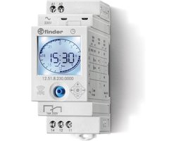 Finder Digitale Tijdschakelaar 16A 230V DIN Rail Programmeur - 12.51.8.230.0000 - E3VP7