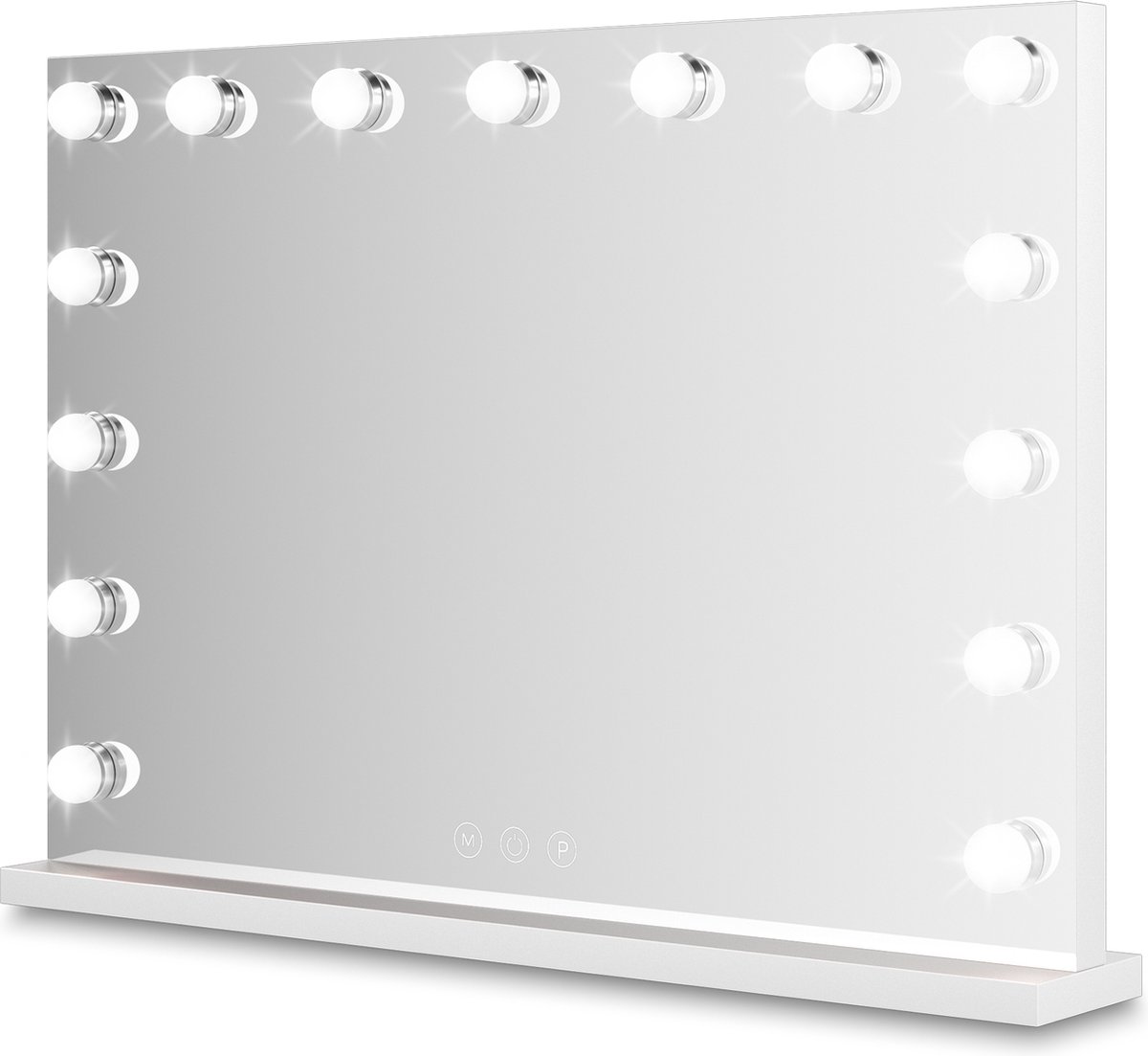 Goedkoopste Bayt Spiegel met Verlichting - Make Up Spiegel met Verlichting - Hollywood Spiegel met verlichting - Dimbaar - 58x46cm - Wit