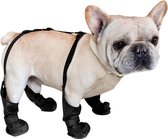 Hondenpootlaarsleggings, waterdichte hondenlaarzen, antislip hondenschoenen, beschermer van de poten van huisdieren voor kleine en middelgrote honden, vuilbestendige hondenschoenen voor buiten, hardloopschoenen voor buiten met extra riem (S)
