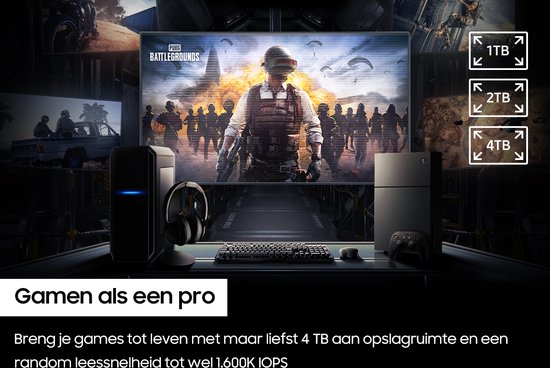 Samsung 990 PRO - Interne SSD met Heatsink - PCIe 4.0 - NVMe M.2 - PS5 Compatibel - (Gamers Pack) - 4 TB