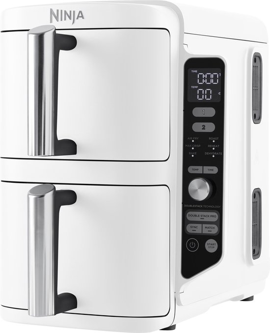 Foto: Ninja double stack airfryer xxl 9 5 liter dubbele gestapelde lades 6 programma s inclusief kookrekjes wit sl400euwh