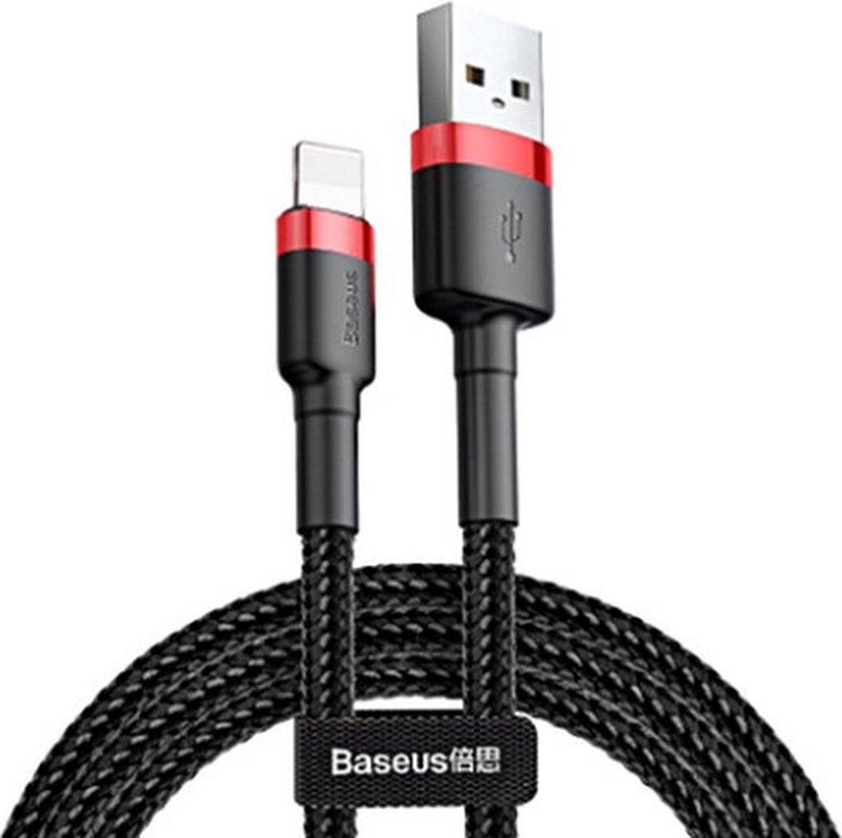 Image of Baseus - Universele USB naar Lightning kabel - Geschikt voor o.a. Apple/iPhone en andere apparaten - 2 Meter - 2.5A - Zwart/Rood