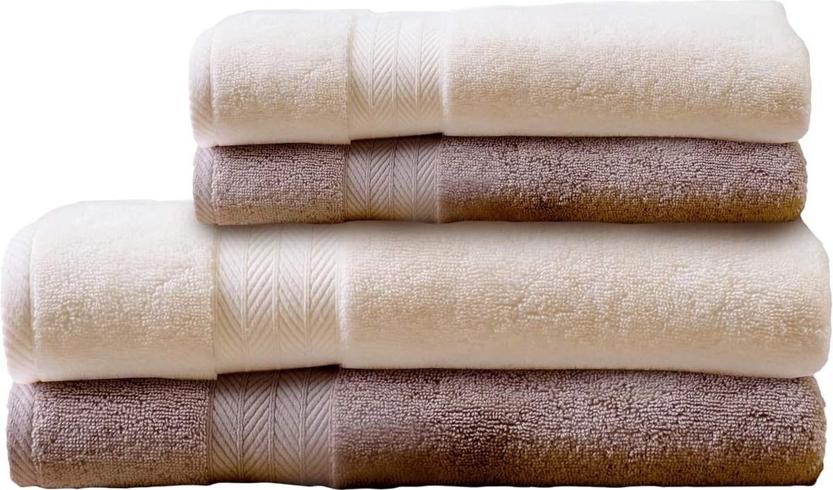 Goodivery ® Zachte en Absorberende 4-delige Handdoekenset van Hoogwaardige Katoen voor Huis en Spa